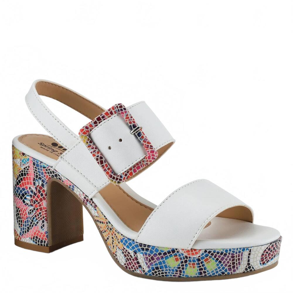 NEW SPRING STEP SHOES women's azucar sandal heels in white